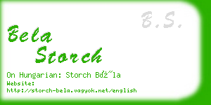 bela storch business card